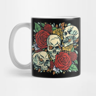 Skulls, Leaves and Roses design Mug